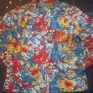 Chicos Colorful Floral Jacket 2 Lightweight Multi season